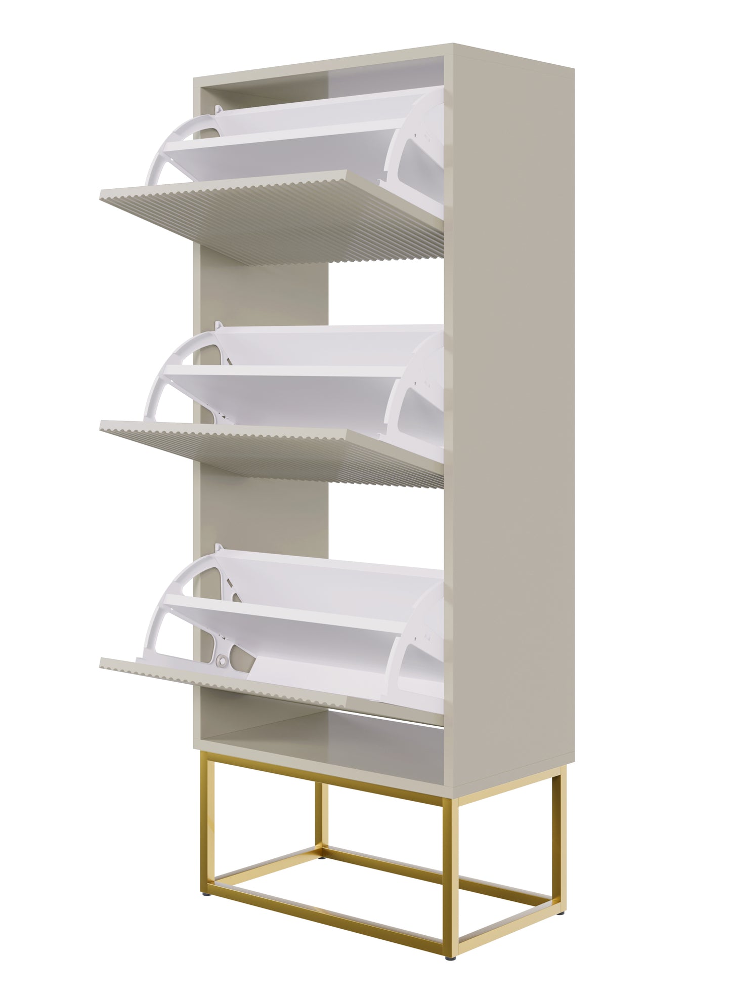 Apavu skapis Velda 50/30/125 cm bēšs/zelts