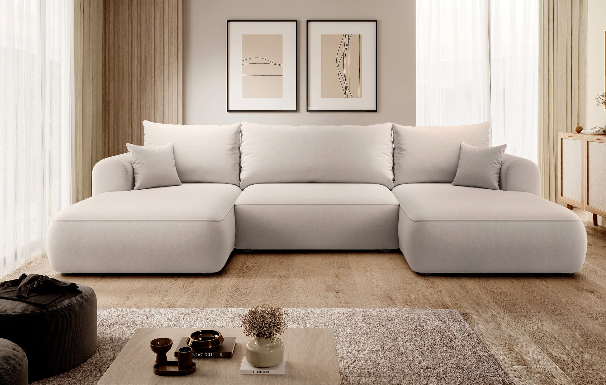 Dīvāns Ovors U 380/95/167 cm Castel 04 - N1 Home