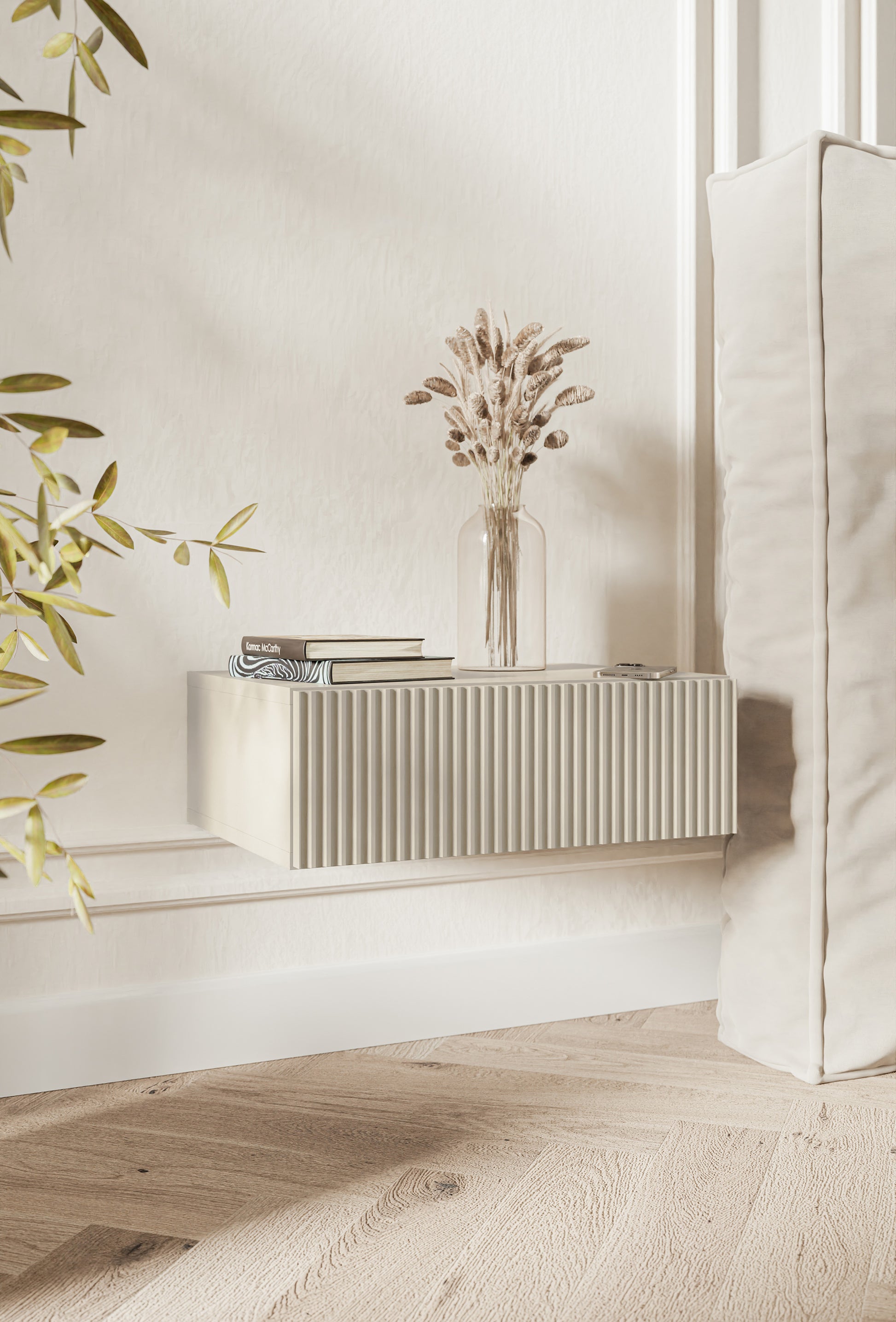 Naktsskapis Velda 50/17/35 cm bēšs - N1 Home