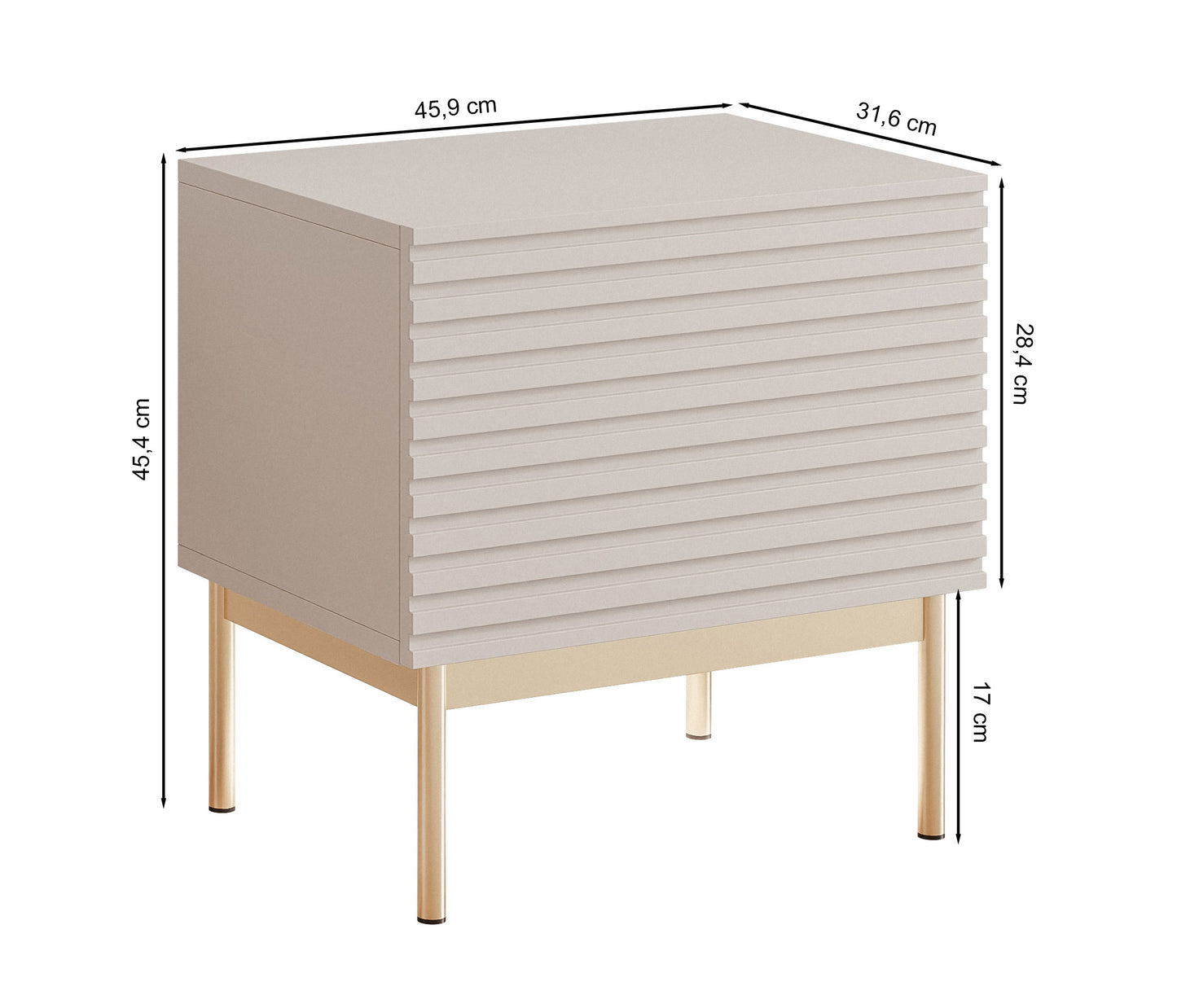 Naktsgaldiņš Linas 45/45/31 cm kašmirs