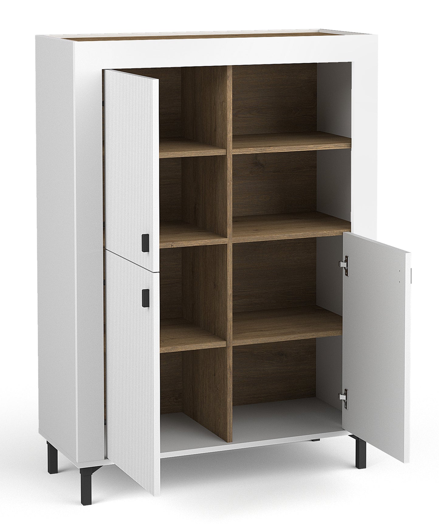 Vitrīna Lamos 96/135/39 cm balts/melns