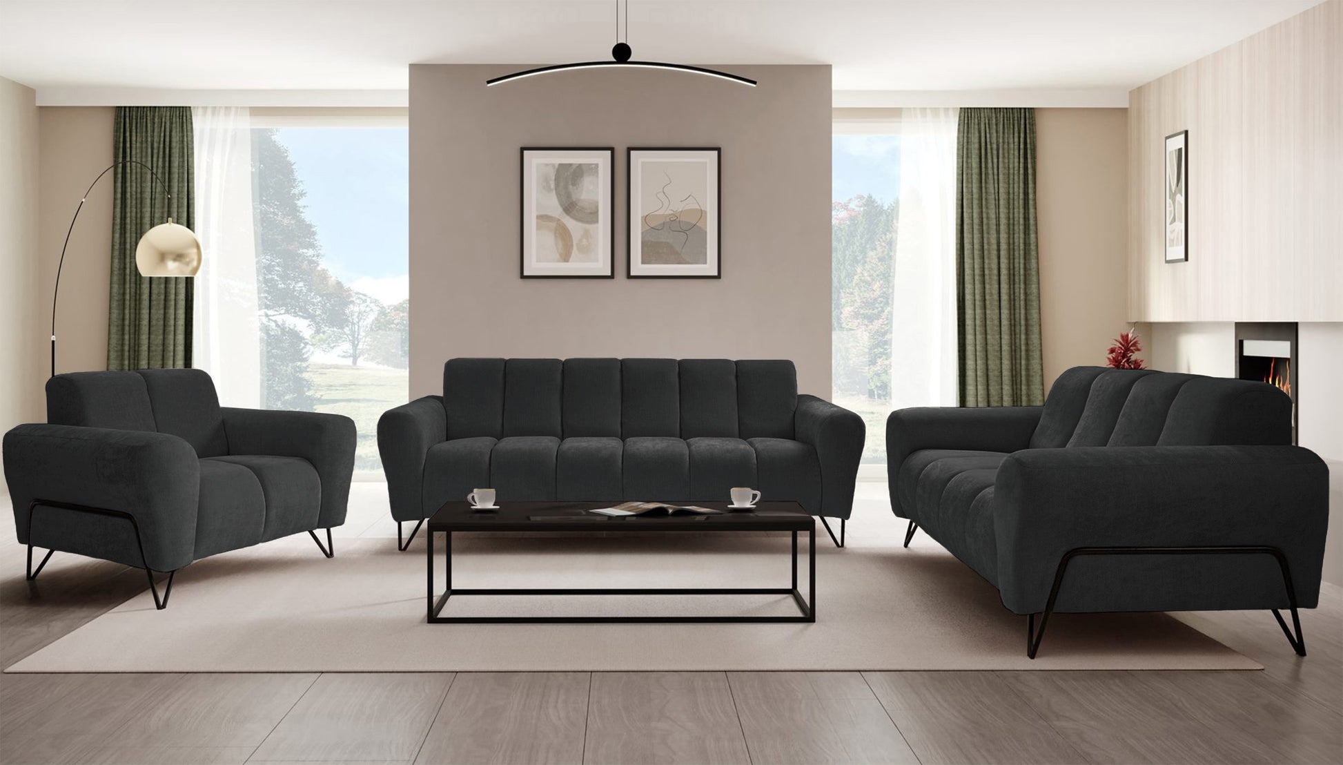 Dīvāns Volio 83/160/98 cm Storm 99 - N1 Home