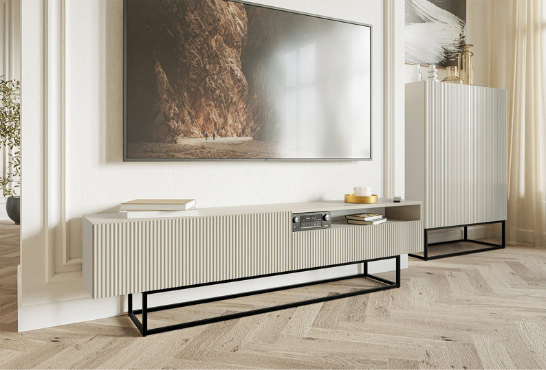 TV skapis Velda A 175/46/31 cm bēšs/melns