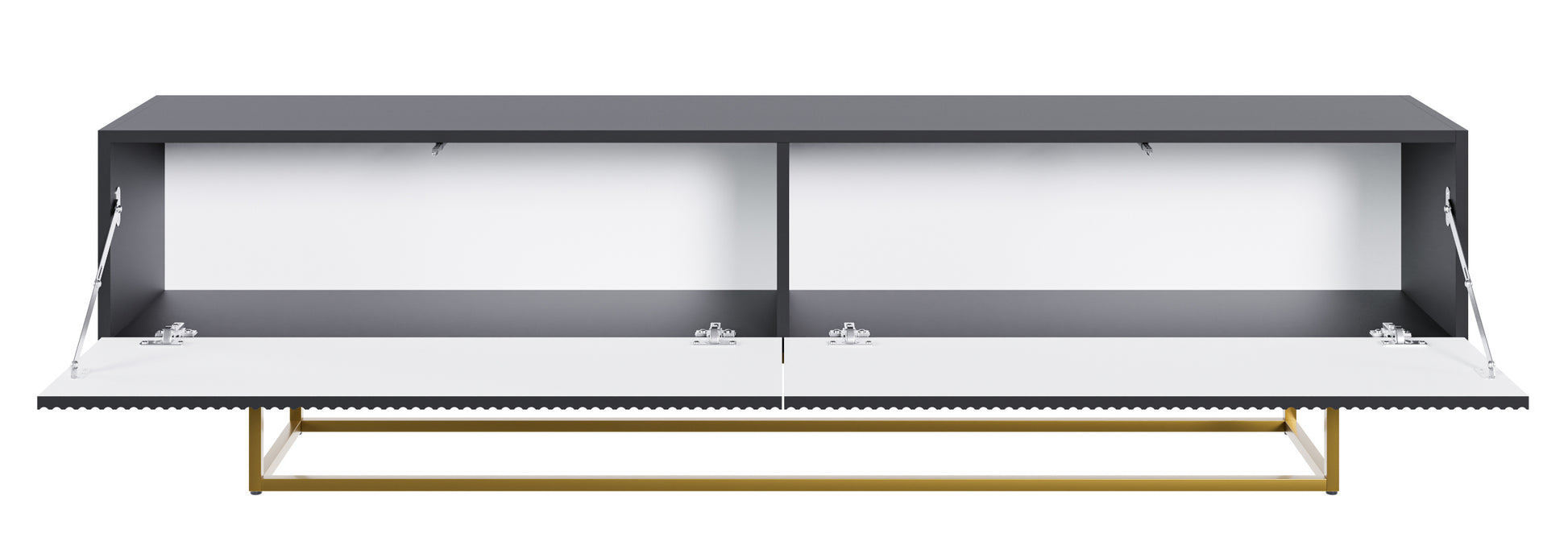 TV skapis Velda 175/46/31 cm melns/zelts - N1 Home