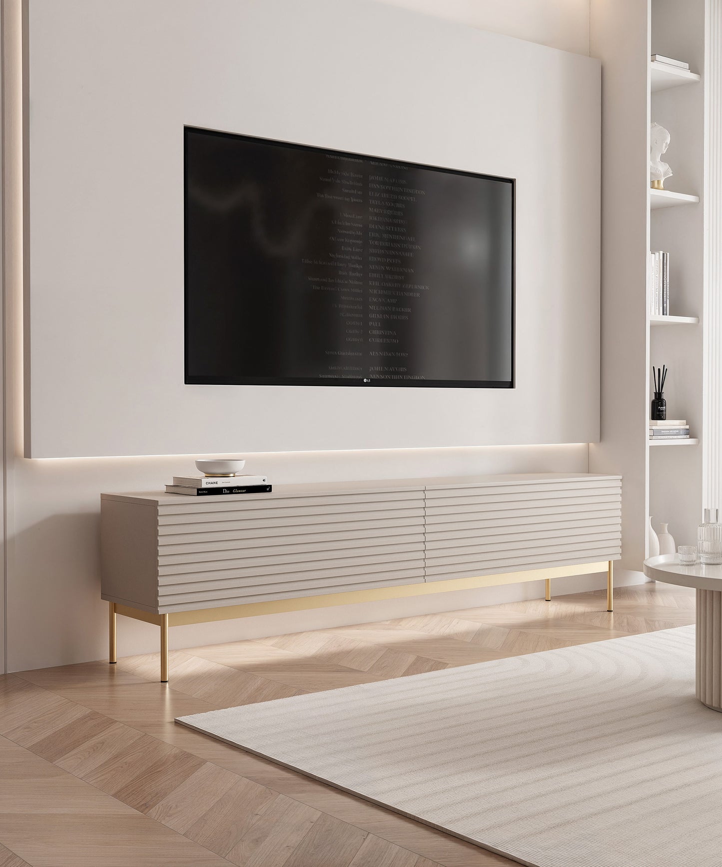 TV skapis Linas 46/175/30 cm kašmirs