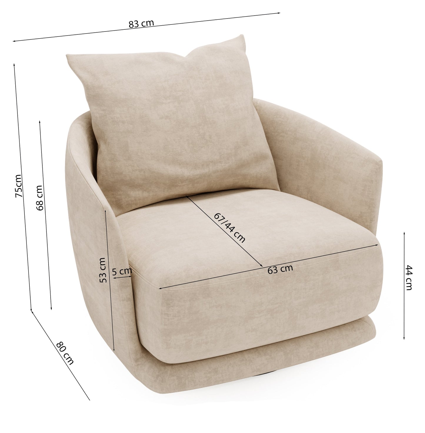 Krēsls Vici 68/75/83 cm Loris 05