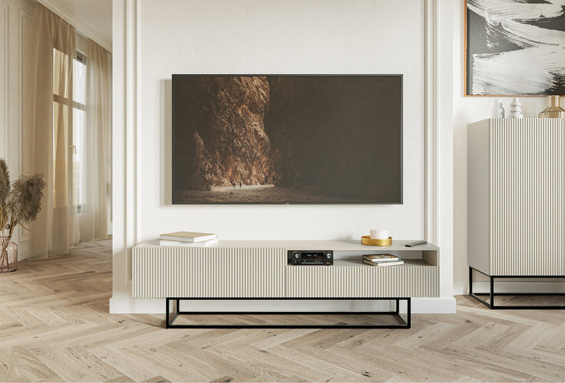 TV skapis Velda A 175/46/31 cm bēšs/melns