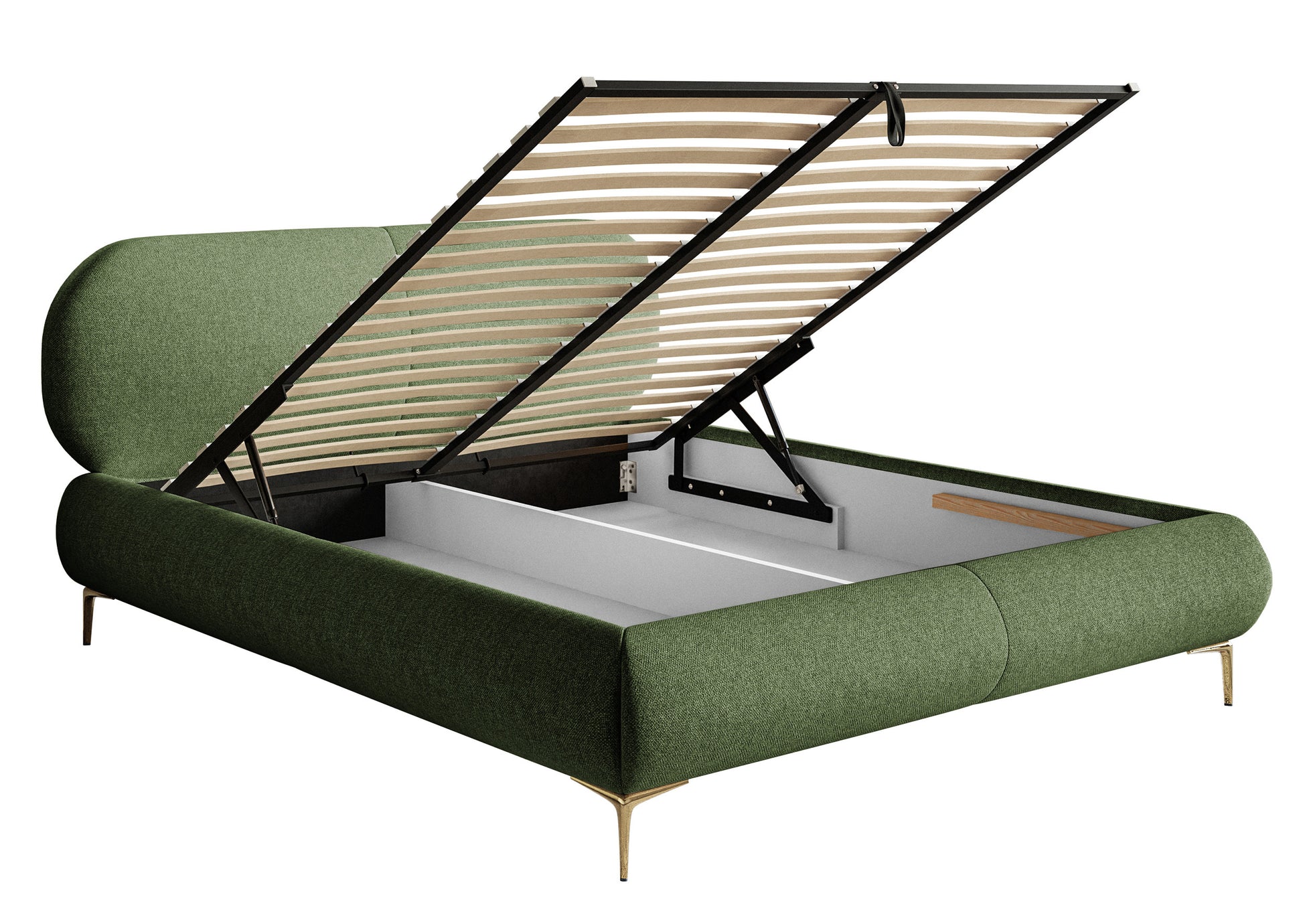 Gulta ar konteineru Valeo 140/160/180x 200 cm Toronto 13 (Lech), zelta kājas - N1 Home