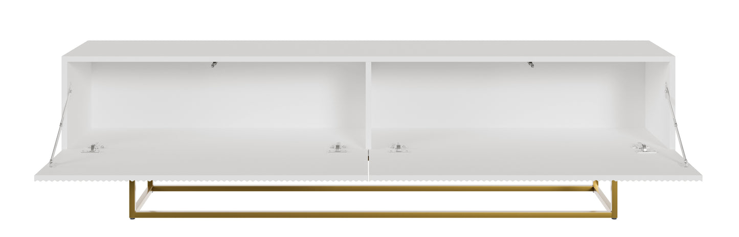 TV skapis Velda 175/46/31 cm balts/zelts - N1 Home