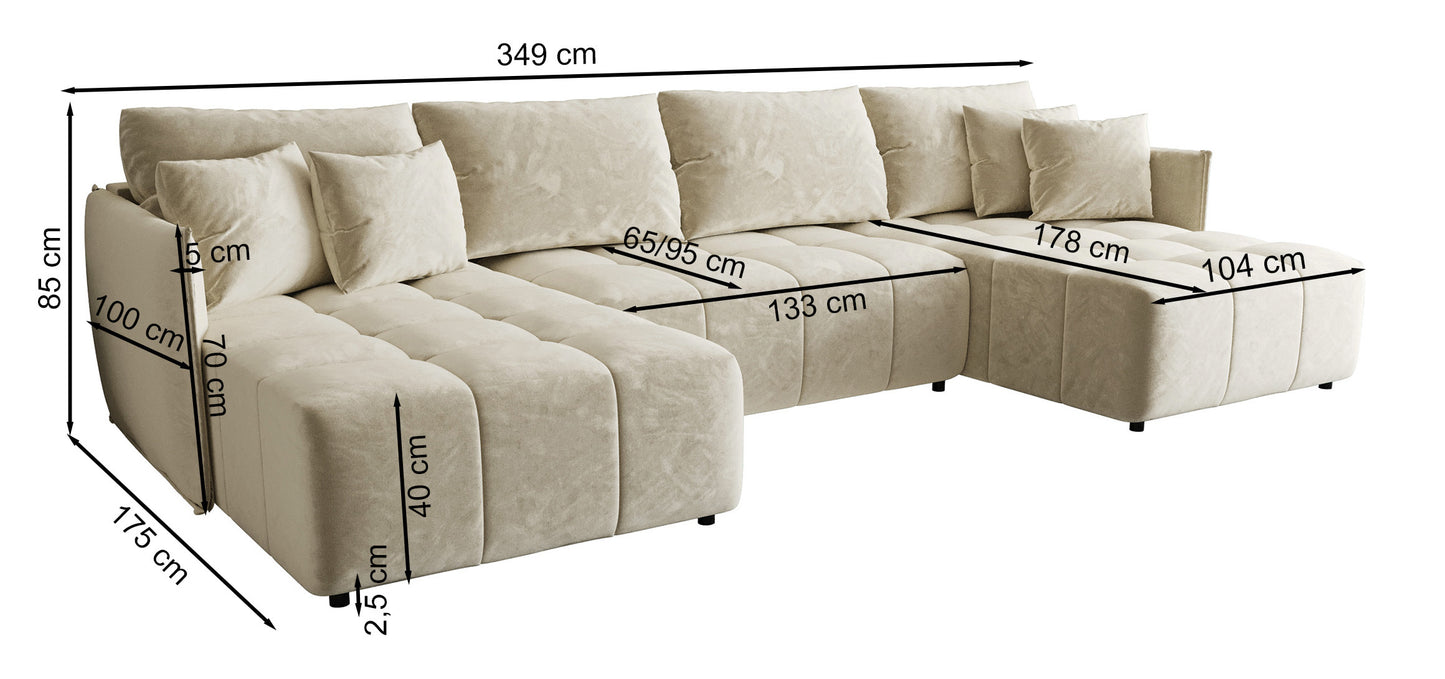 Dīvāns Belviu 349/85/175 cm Monolith 77 - N1 Home