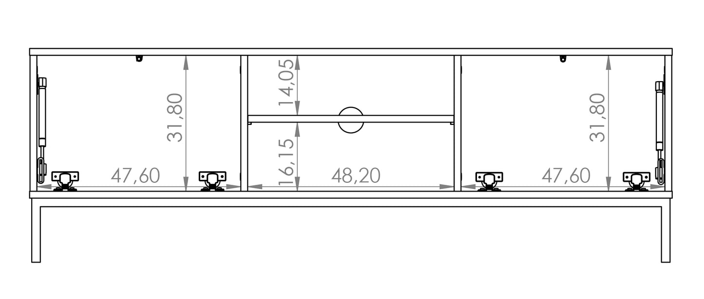 TV skapis Polka 50/150/41 cm hikorijs - N1 Home