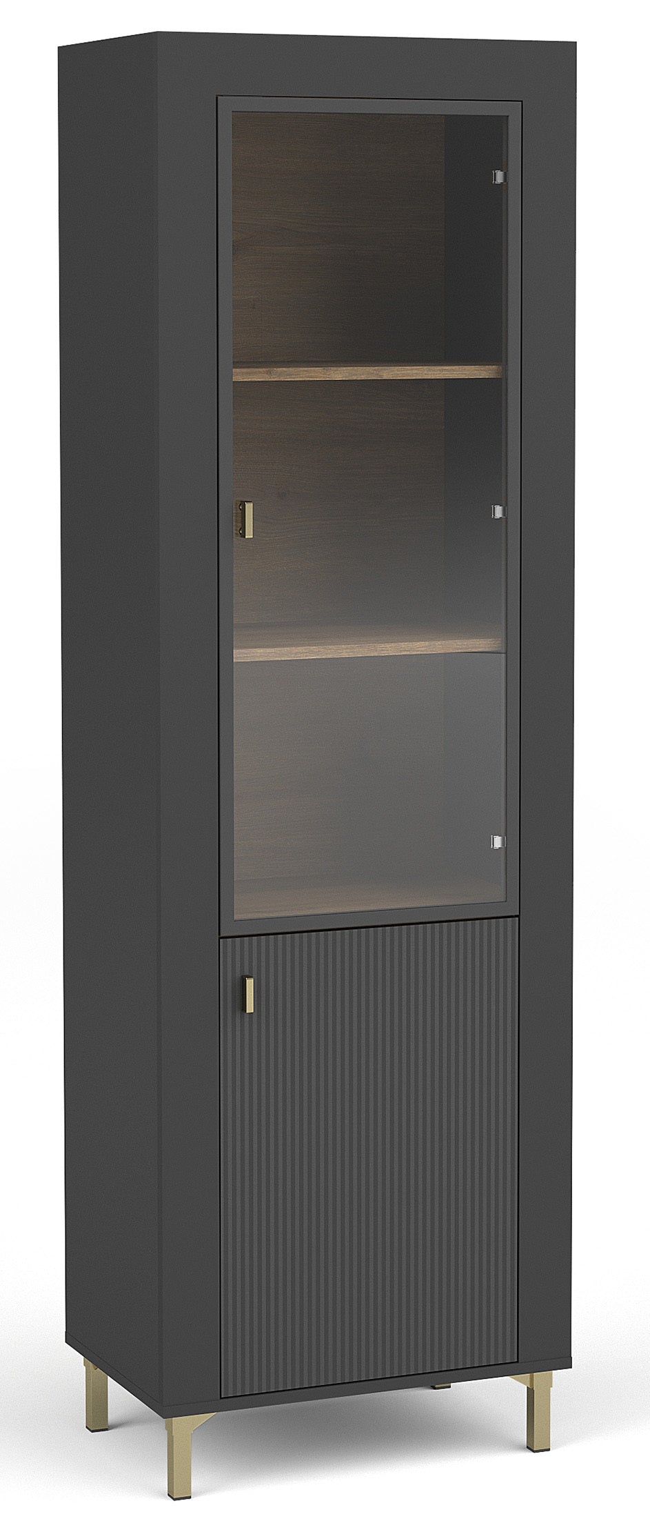 Vitrīna Lamos 56/148/38 cm melns/zelts
