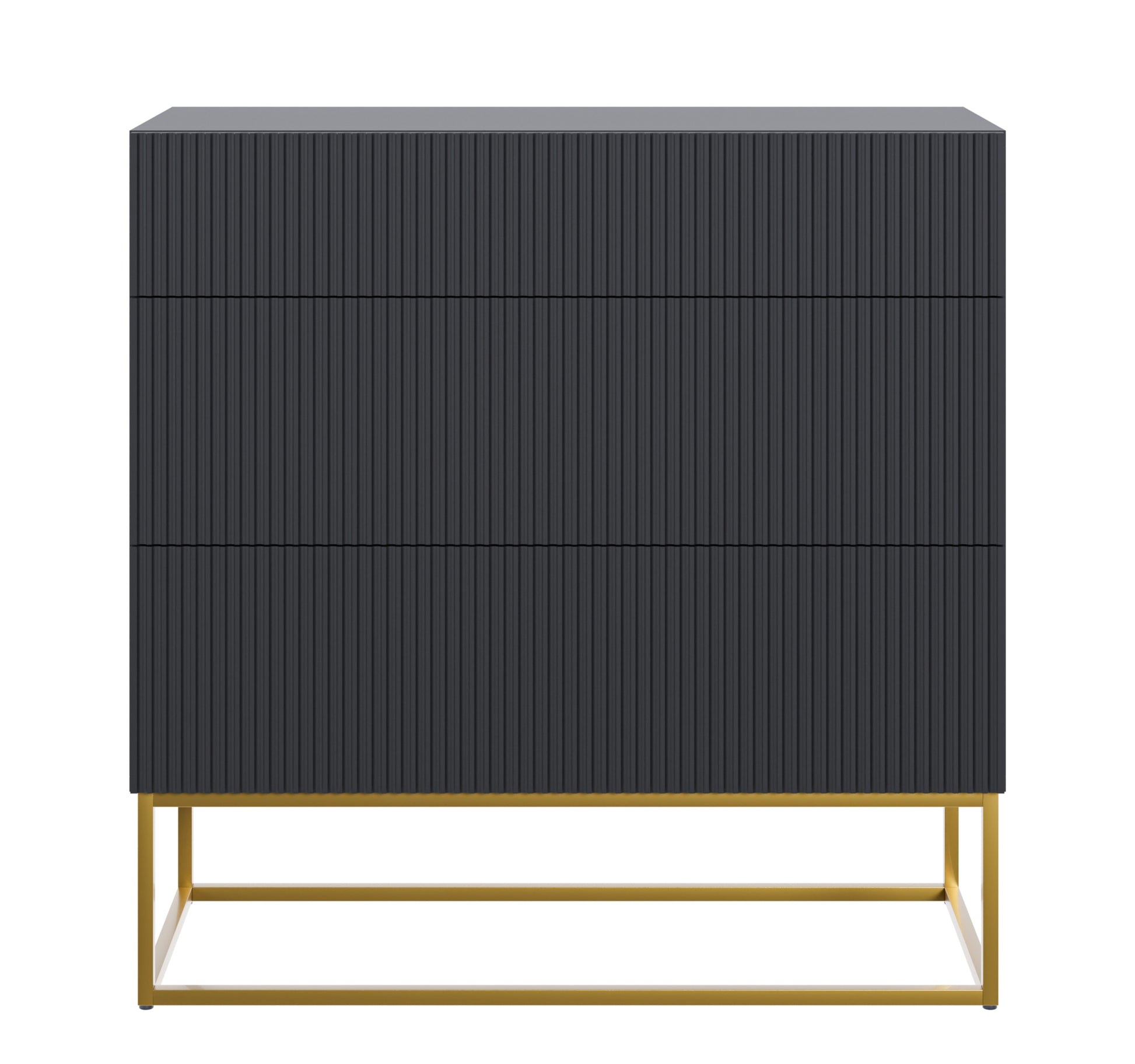 Kumode Velda 90/90/38 cm melns/zelts - N1 Home