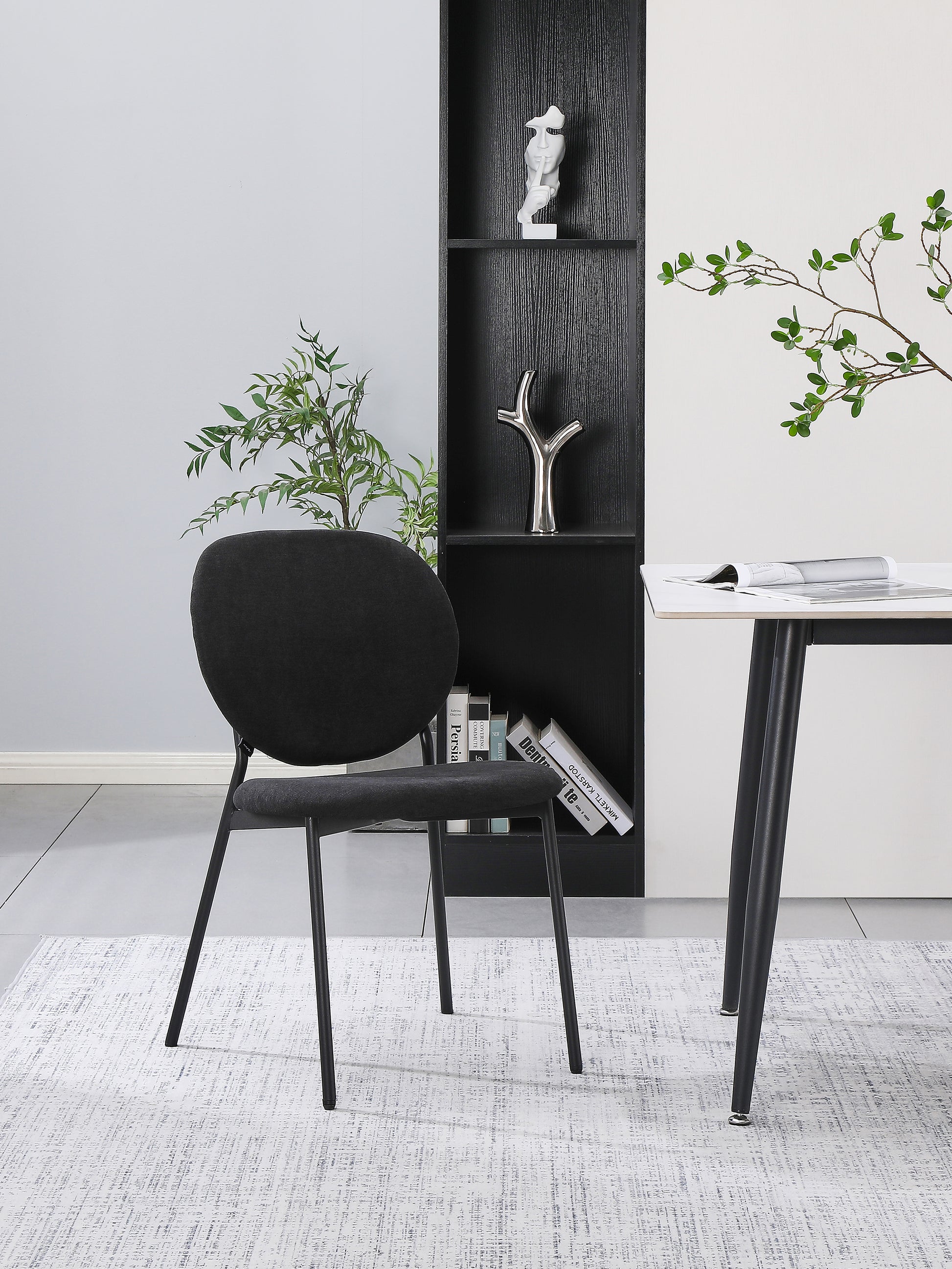 Krēsls Brokt 79/49/56 cm melns - N1 Home