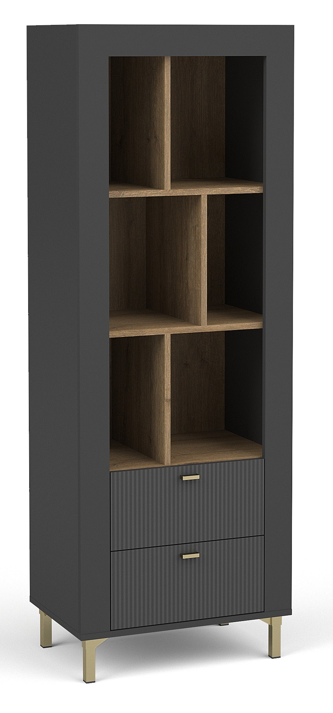 Skapis Lamos 55/153/38 cm melns/zelts