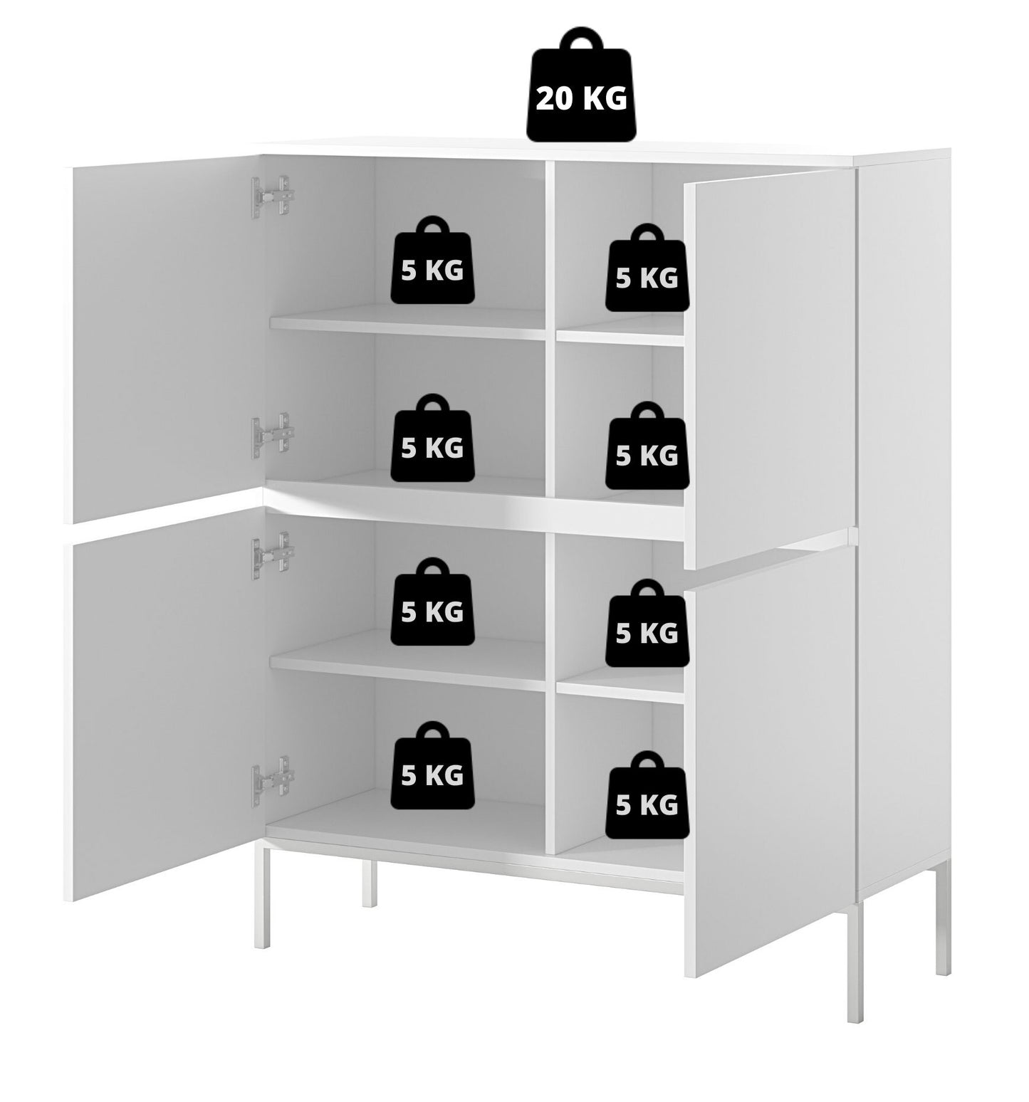 Kumode Bommo 100/122/35 cm melns