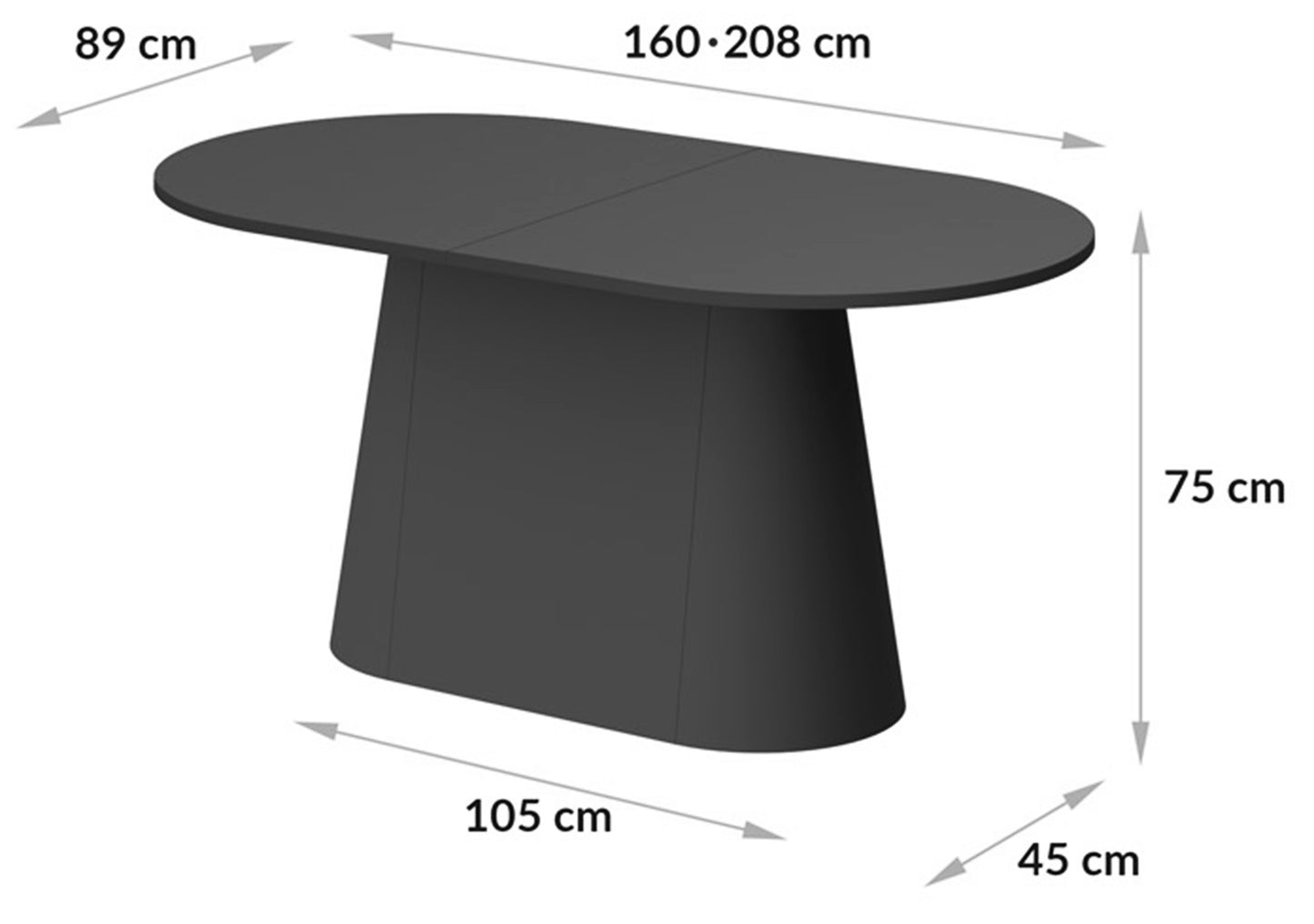 Galds Capito 160-208/89/75 cm piparmētra - N1 Home
