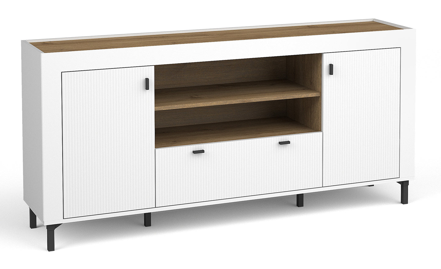 Kumode Lamos 170/77/38 cm balts/melns