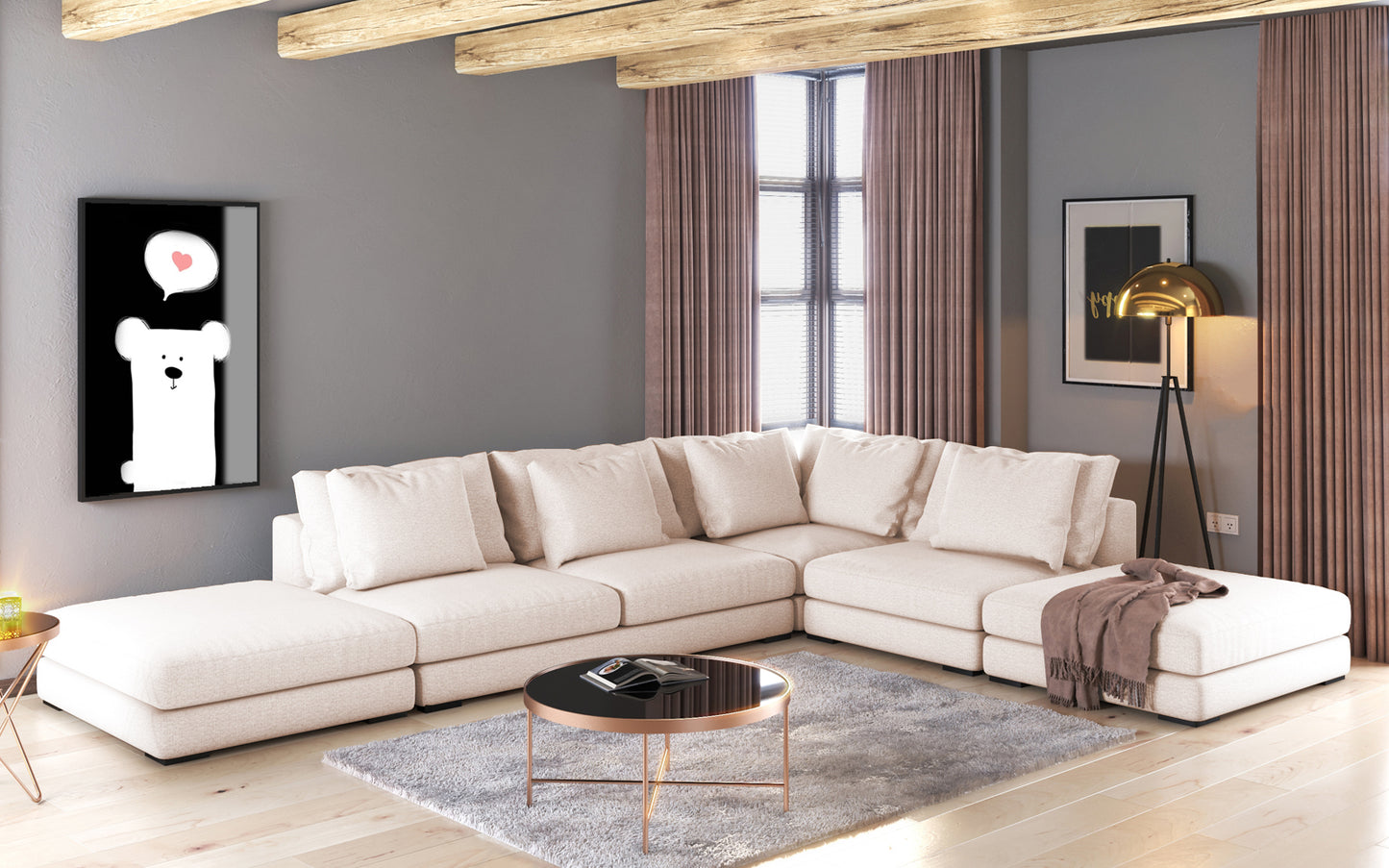 Dīvāns Milia 87/411/307 cm Grande 03