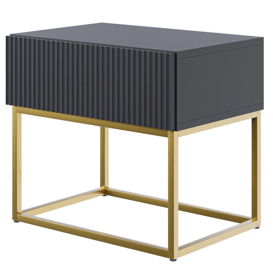 Naktsskapis Velda 50/44/35 cm melns/zelts - N1 Home