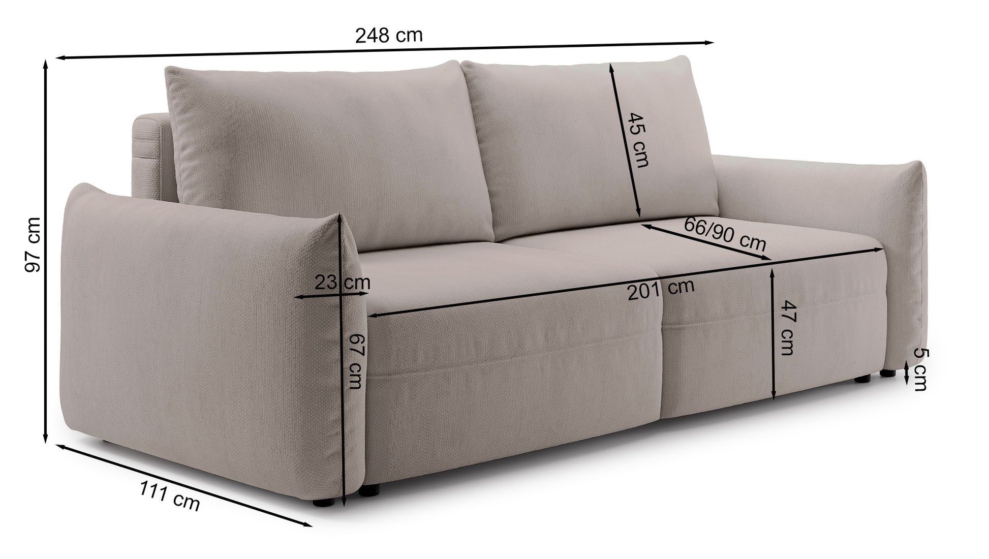 Dīvāns Teoli 248/97/111 cm Brad 03 - N1 Home