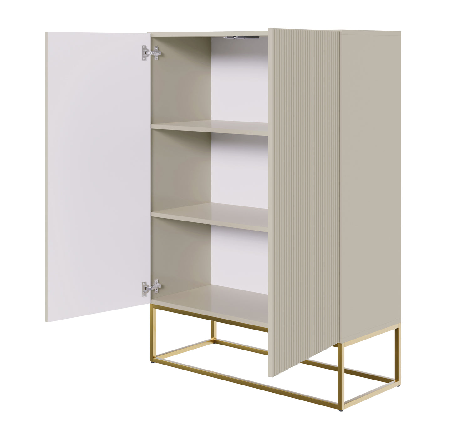 Kumode Velda 90/125/38 cm bēšs/zelts - N1 Home