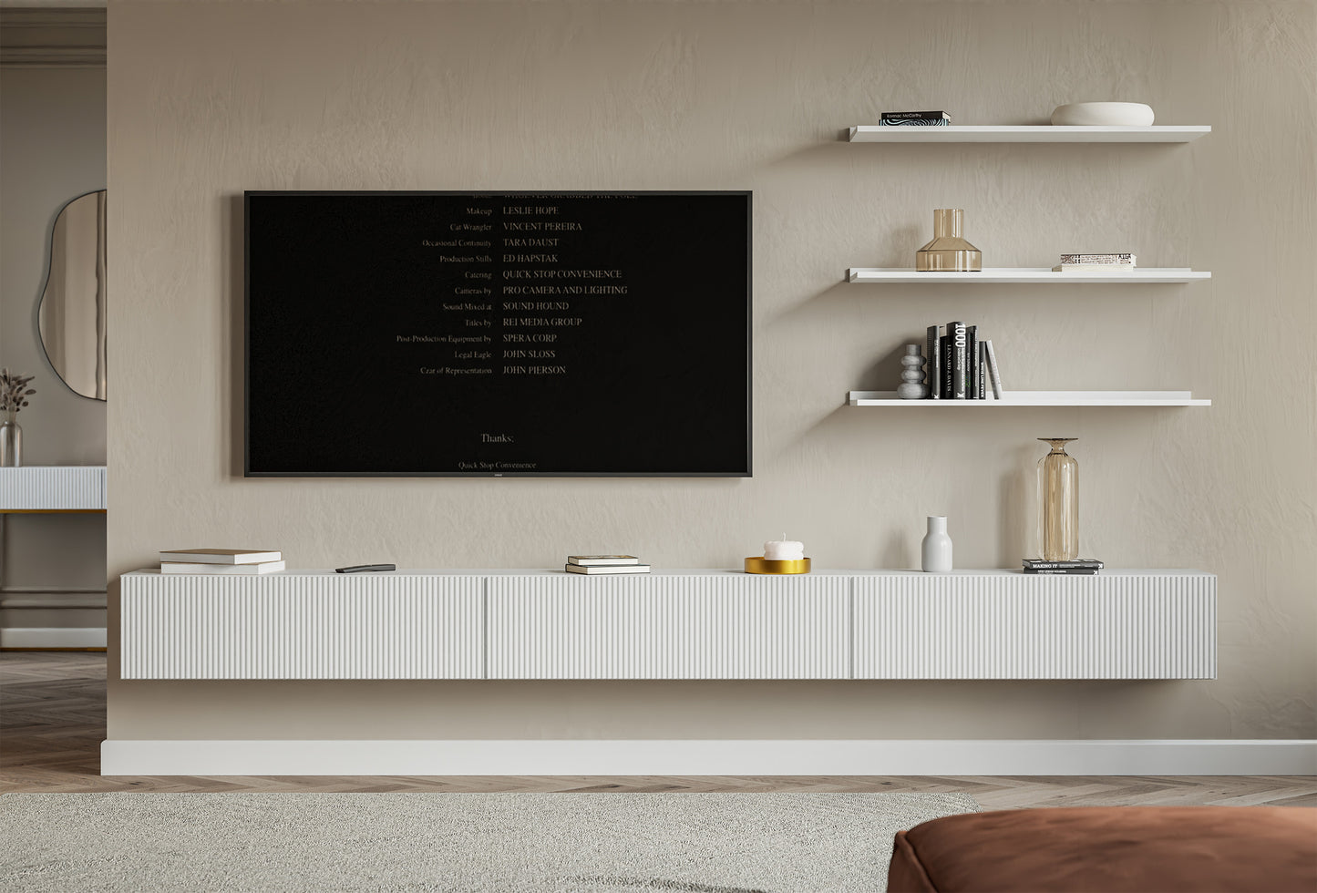 TV skapis Velda 302/28/31 cm balts