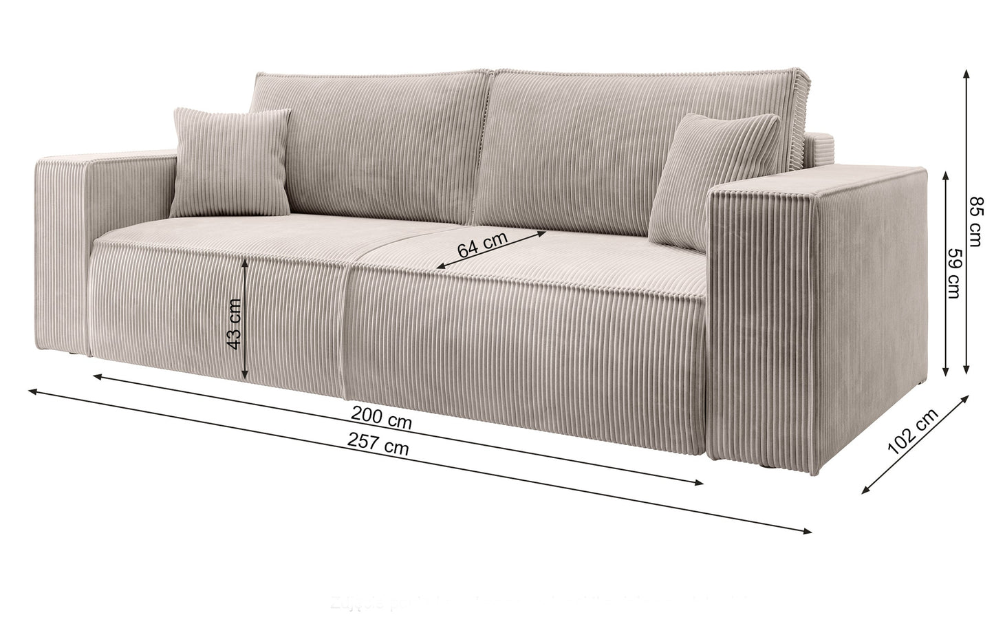 Dīvāns Fireza 275/102/85 cm Abriamo 2 - N1 Home