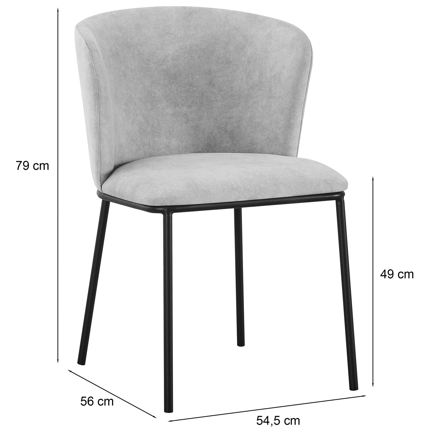 Krēsls Carb 79/54/56 cm gaiši pelēks - N1 Home