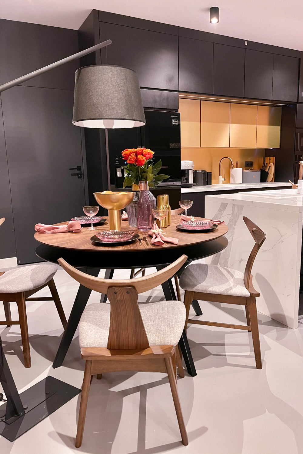 Krēsls Henris 80/49/53 cm rieksts/pelēks - N1 Home