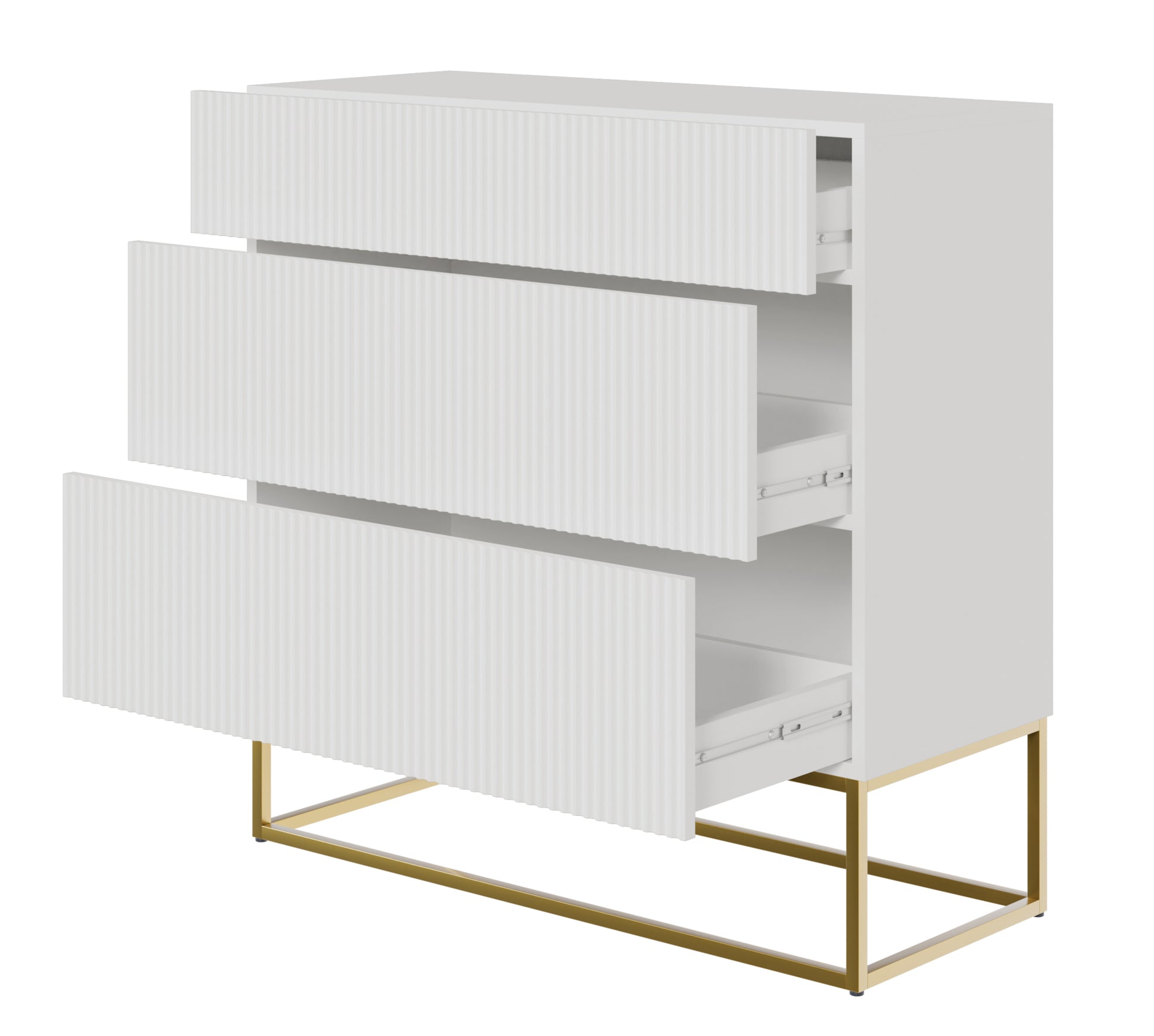 Kumode Velda 90/90/38 cm balts/zelts - N1 Home