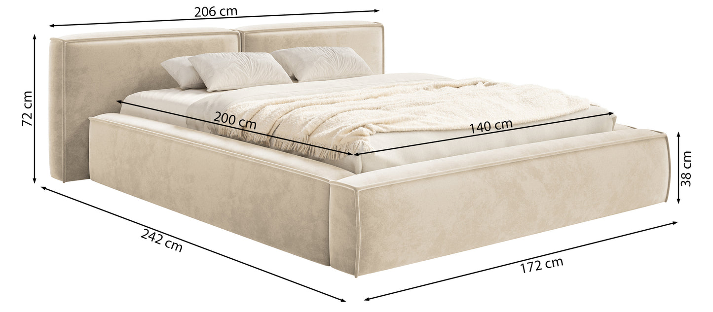 Gulta Tilas low 140/160/180/200x200 cm Bluvel 48 - N1 Home