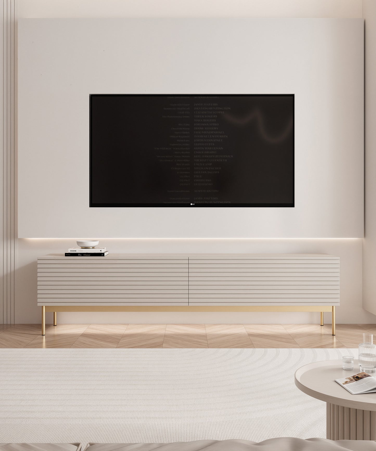 TV skapis Linas 46/175/30 cm kašmirs