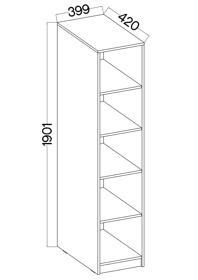 Biroja kabinets Stun 190/40/42 cm ozols - N1 Home