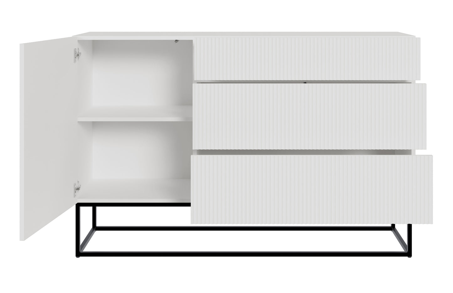 Kumode Velda 140/90/38 cm balts/melns - N1 Home
