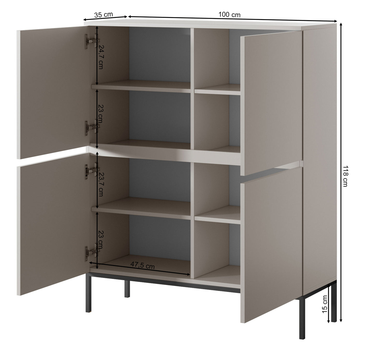 Kumode Bommo 100/118/35 cm kašmirs