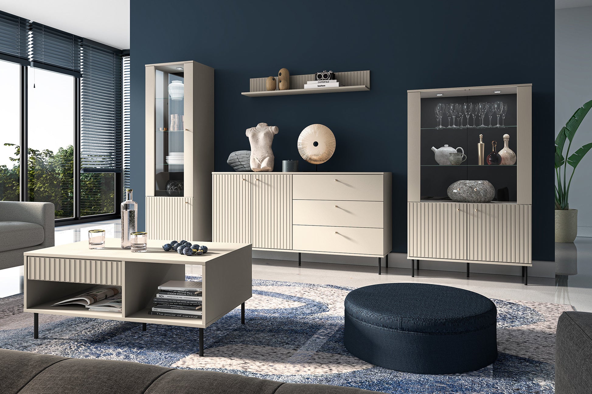 TV skapis Galeto 53/160/40 cm bēšš - N1 Home