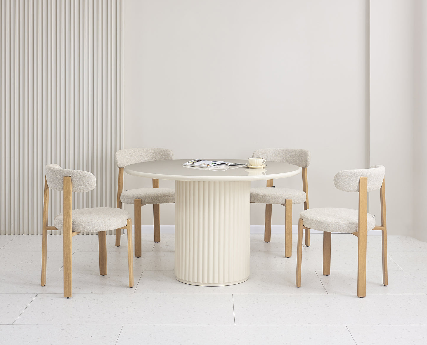 Galds Prino 120/120/76 cm krēms