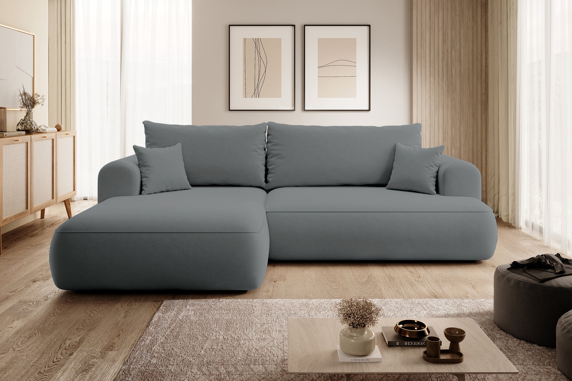 Dīvāns Ovors 260/93/165 cm Castel 93 - N1 Home