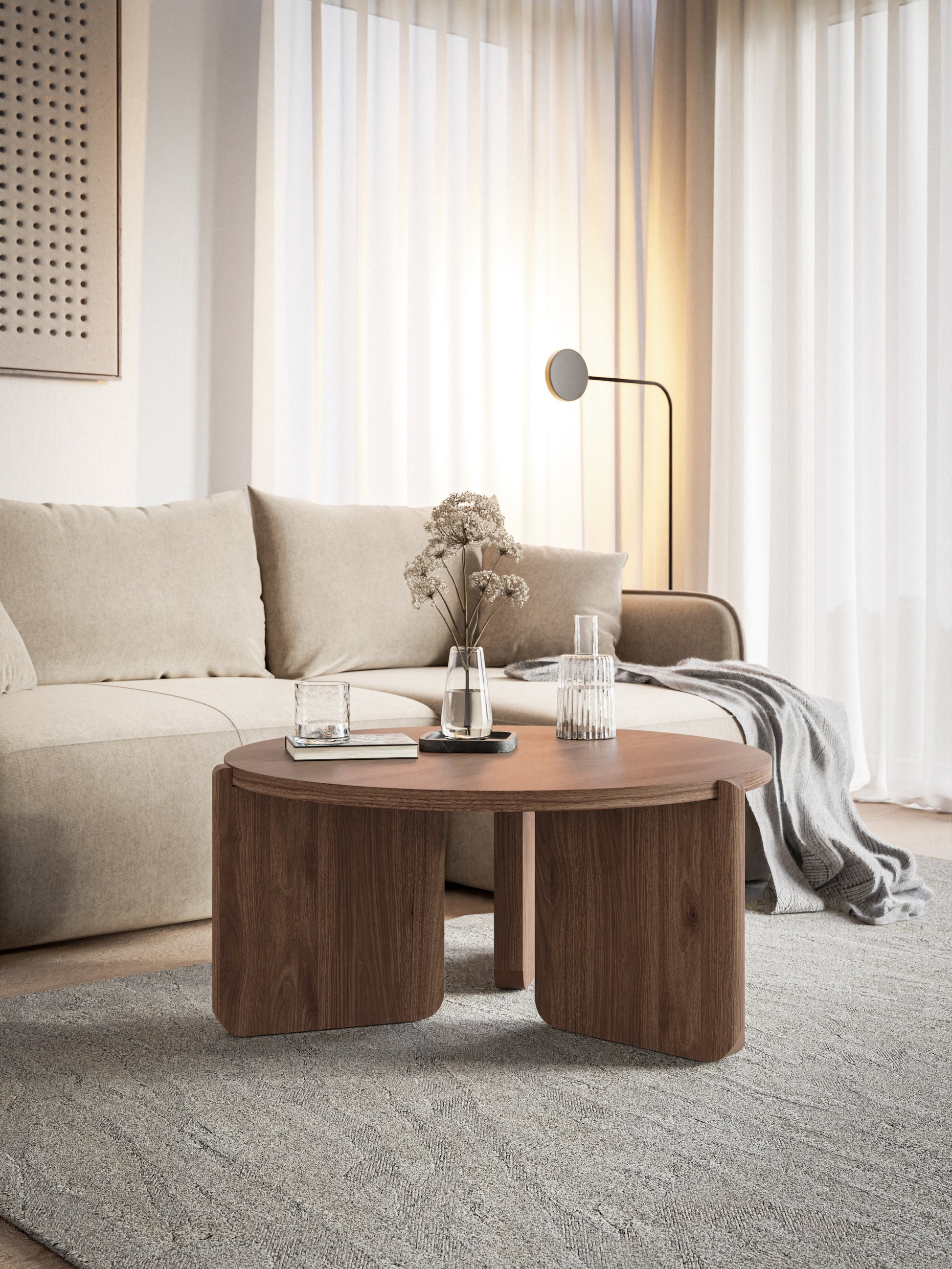 Kafijas galdiņš Prefi 40/80/80 cm rieksts - N1 Home