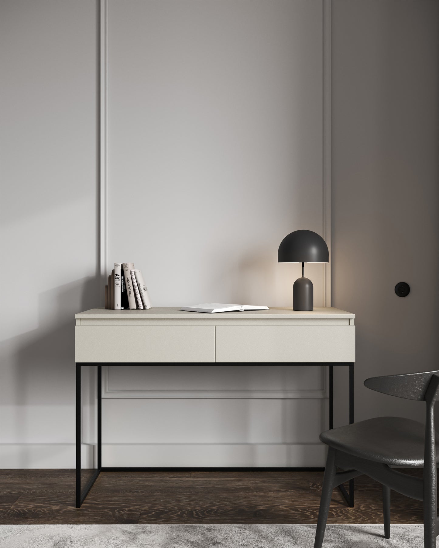 Konsole Bommo 120/80/50 cm kašmirs/melns