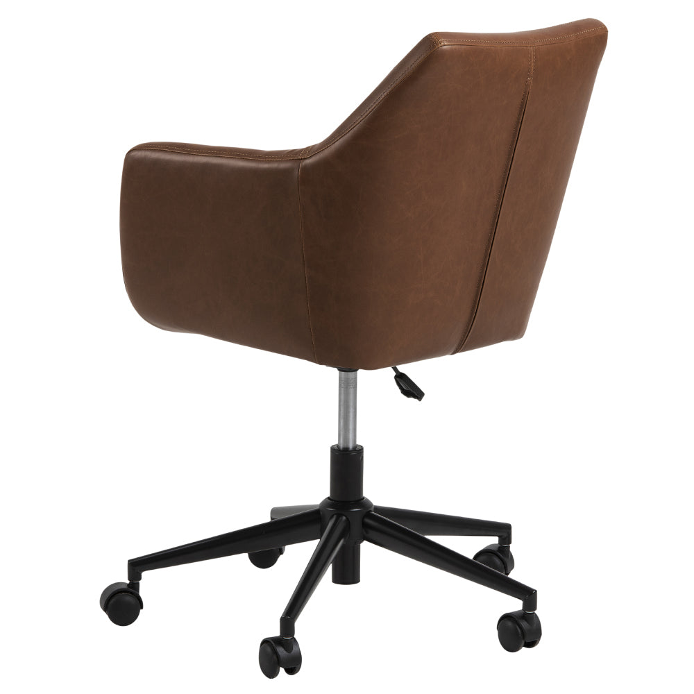 Biroja krēsls ar regulējamu augstumu Loka eko-āda 91/58/58 cm brūns - N1 Home