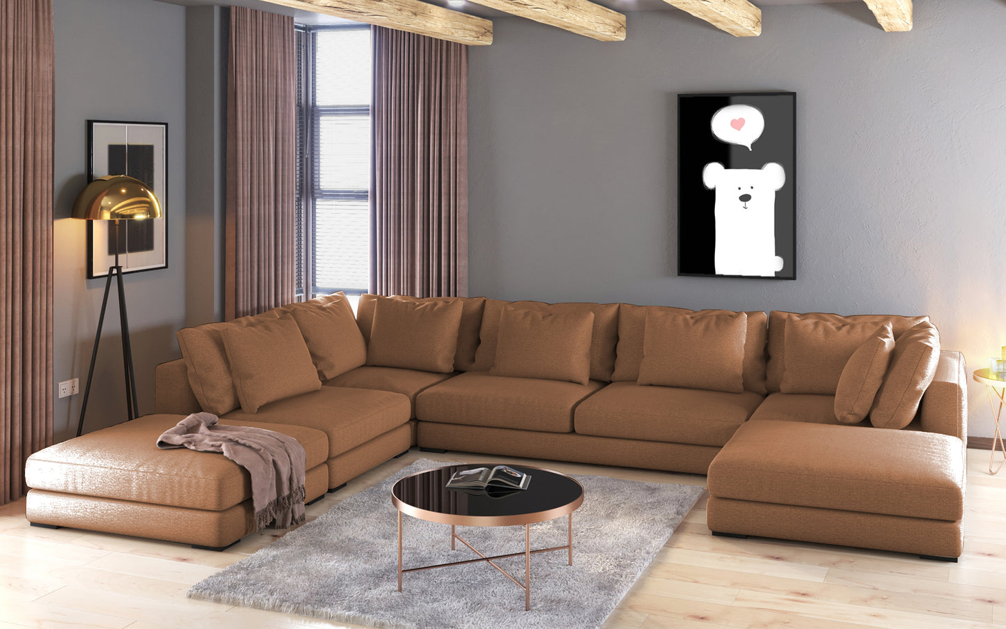 Dīvāna Milia U 87/429/307 cm Storm 54 - N1 Home