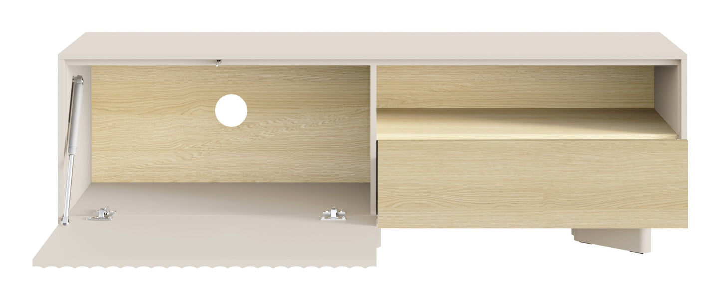 TV skapis Distri Riffle 140/46/35 cm Vičencas ozols/kašmirs