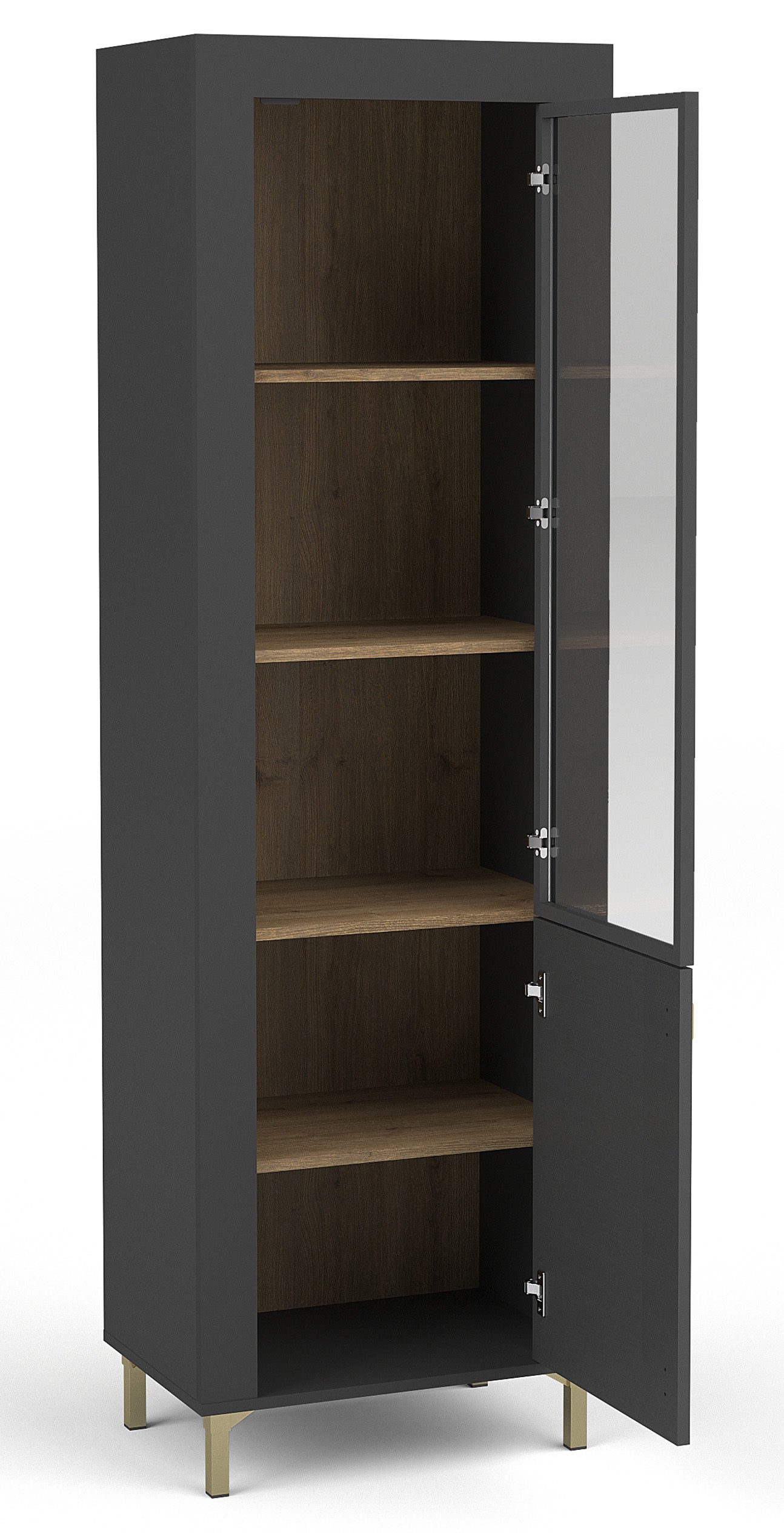 Vitrīna Lamos 56/148/38 cm melns/zelts