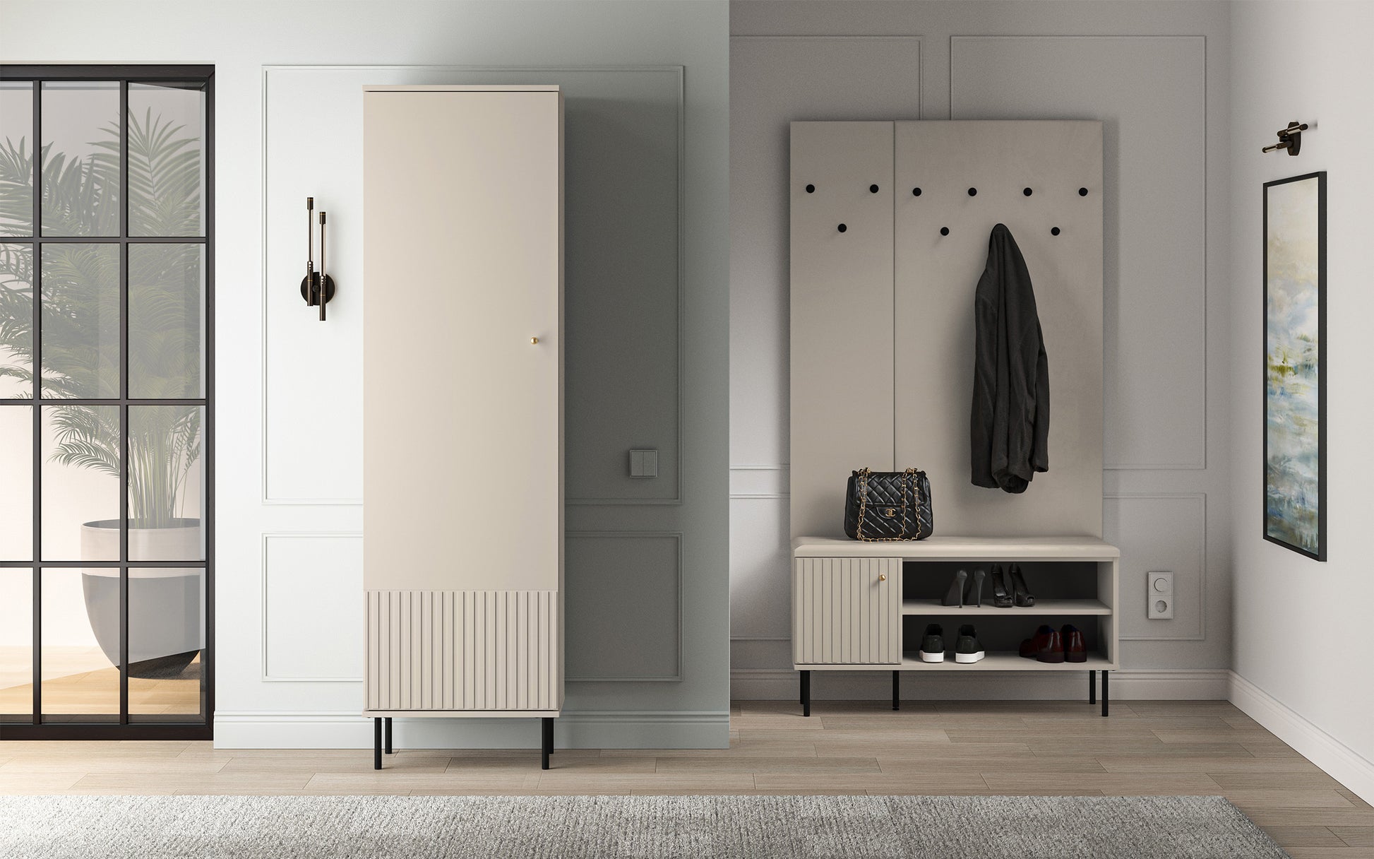 TV skapis Galeto 53/160/40 cm bēšš - N1 Home