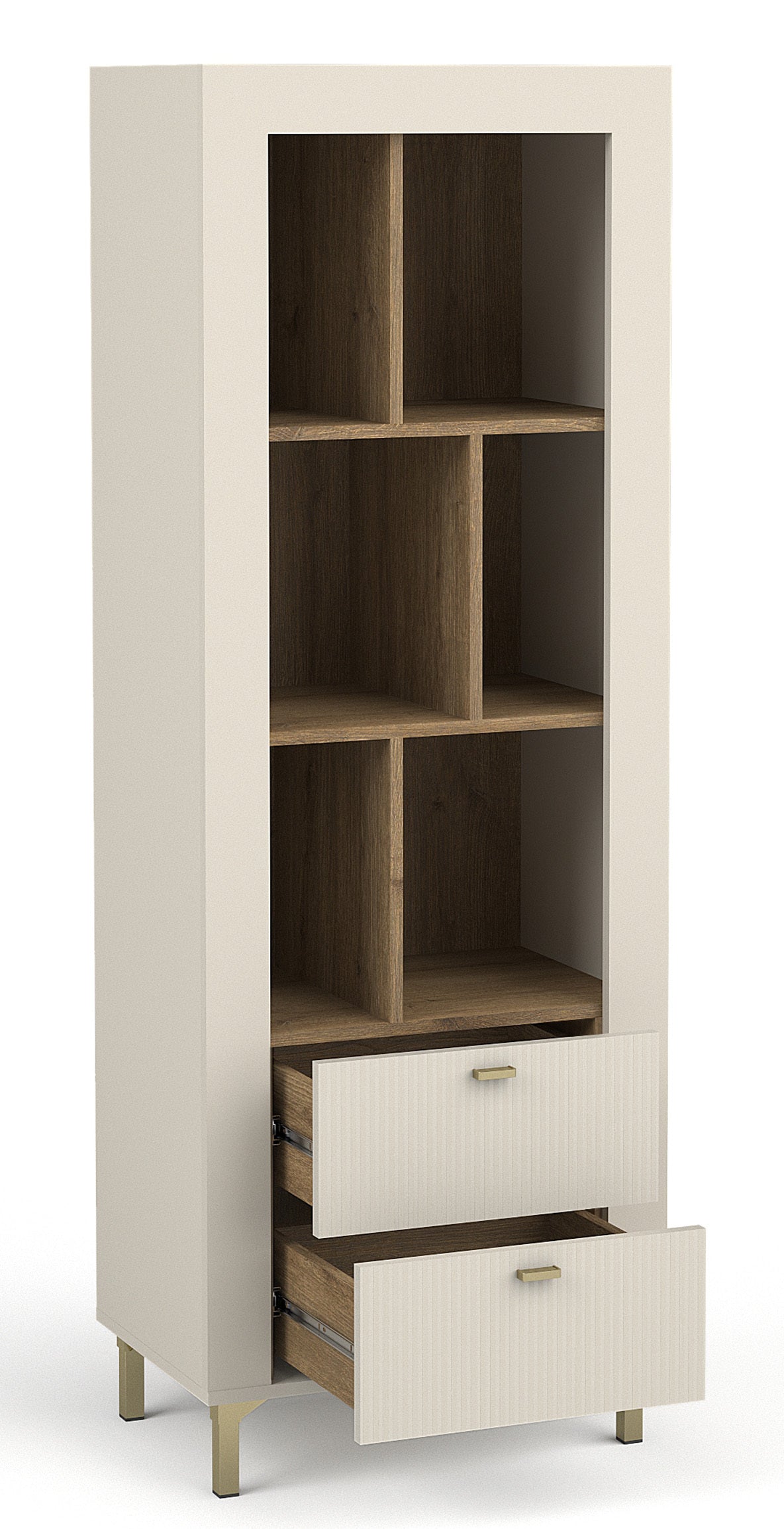 Skapis Lamos 55/153/38 cm bēšs/zelts