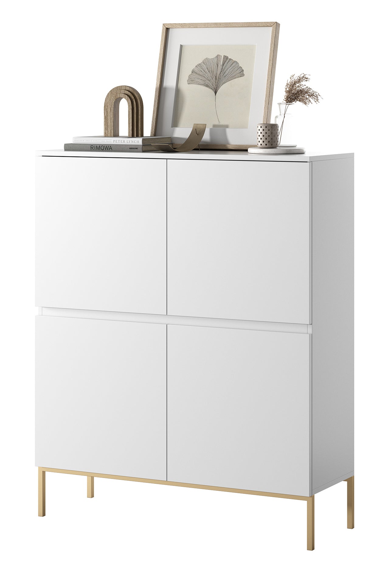 Kumode Bommo 100/122/35 cm balts/zelts