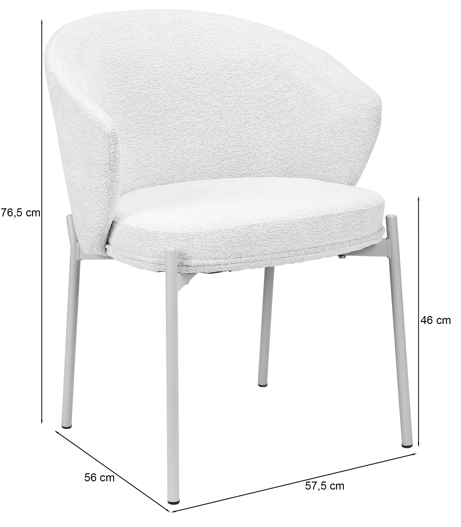 Krēsls Atisy 76.5/56/46 cm gaiši bēšs - N1 Home