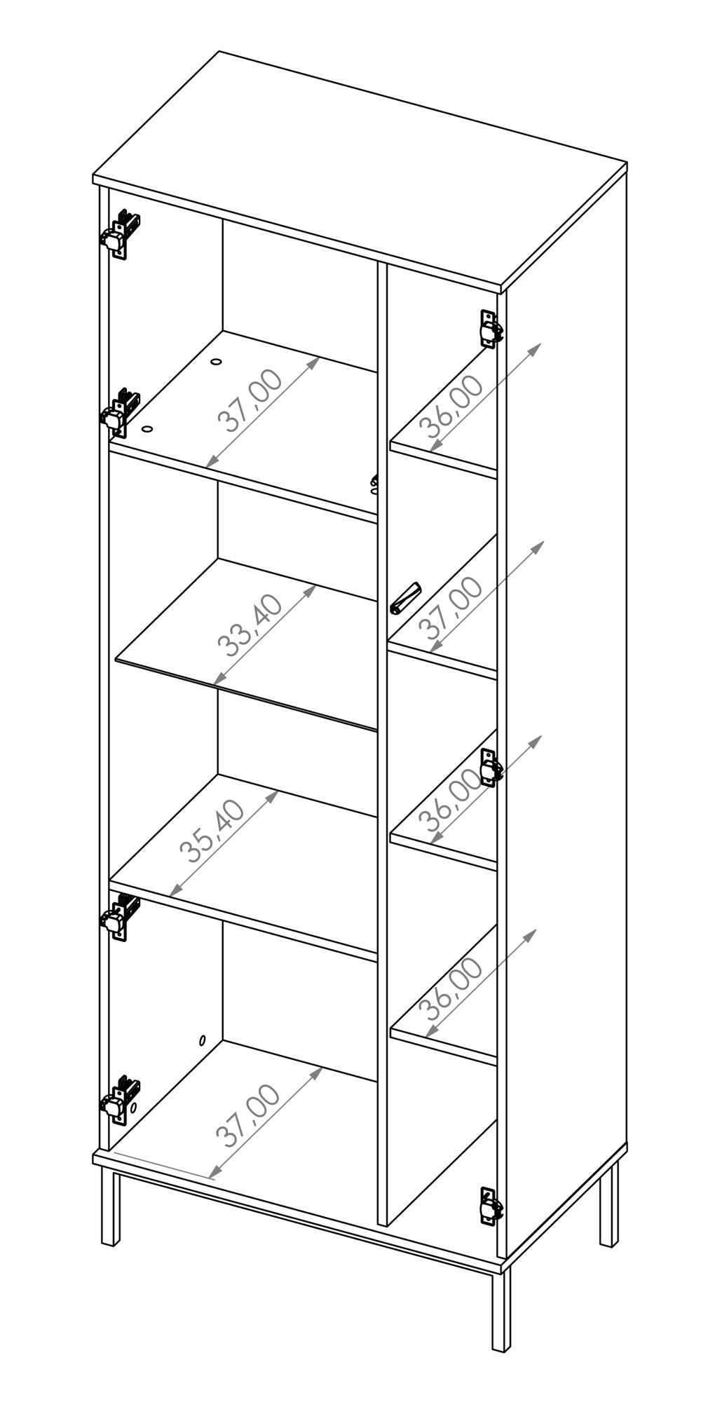 Vitīnas skapis Polka 190/70/41 cm hikorijs - N1 Home